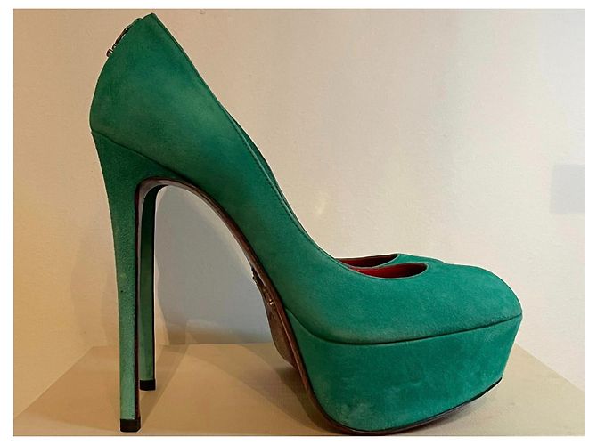 Open toe CESARE PACIOTTI in green suede - view 3