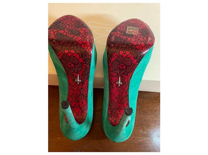 Open toe CESARE PACIOTTI in green suede - view 5