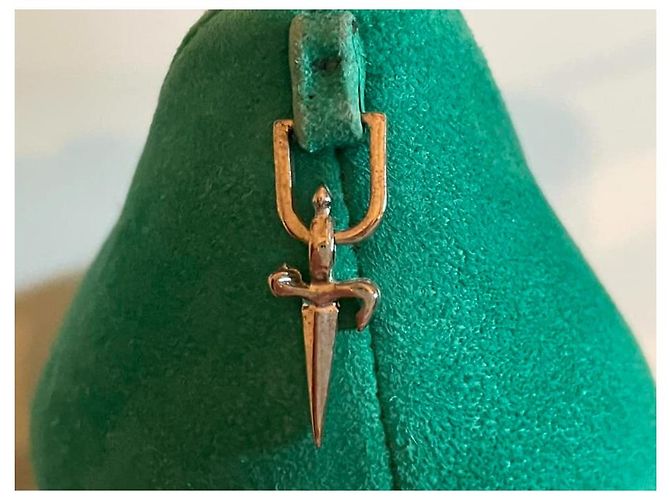 Open toe CESARE PACIOTTI in green suede - view 8