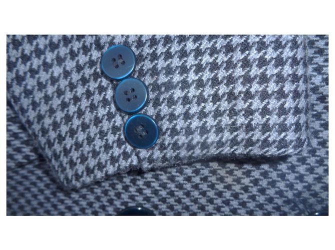 Synonym jacket by Georges rech 38 black houndstooth light gray and medium wool - view 8