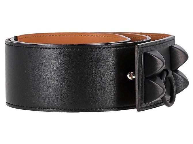 Ring Hermès Ceinture Hermes Shadow Collier de Chien en cuir noir - vue 2