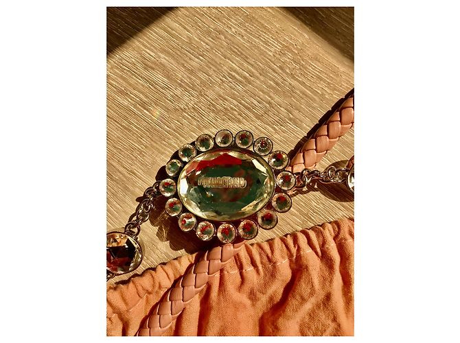 Sac à main Miu Miu Chrystal en cuir rose - vue 7