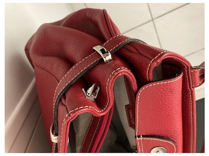 Autre Marque Borsa Fred Sabatier in pelle martellata rossa Rosso - vista 3