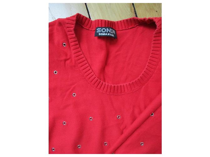 Sonia By Sonia Rykiel Jersey de algodón rojo, taille 38. Roja - vista 3