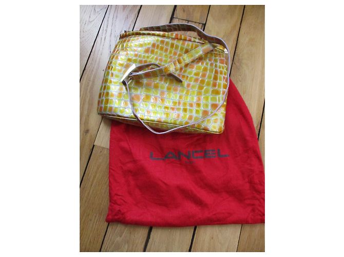 Lancel Saco/cubiertas de vinilo, efecto mosaico. Amarillo - vista 10