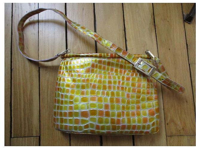 Lancel Saco/cubiertas de vinilo, efecto mosaico. Amarillo - vista 4