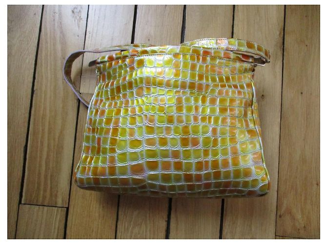 Lancel Saco/cubiertas de vinilo, efecto mosaico. Amarillo - vista 6