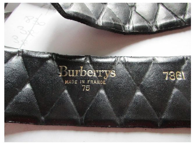 Burberry Gürtel aus schwarzem gestepptem Leder 75 cm - Ansicht 4