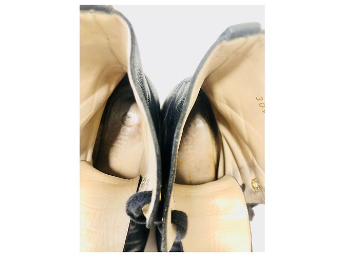 Chanel VENDIMIA 1993 ¡Botas de combate raras! Negro - vista 16