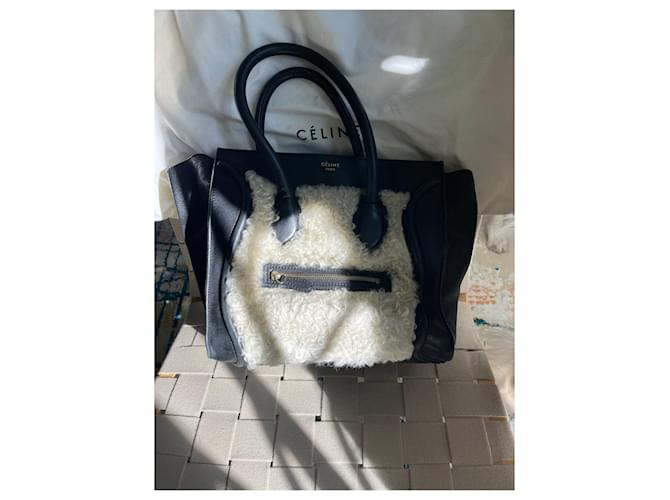 Céline Borsa da viaggio Celine in pelle e shearling Nero - vista 2