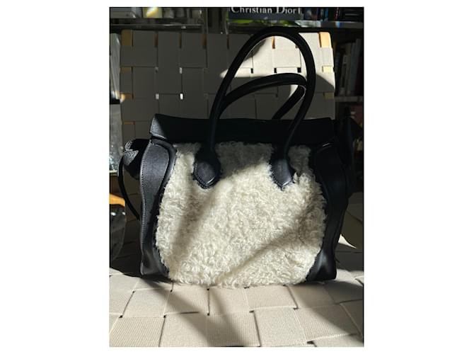 Céline Borsa da viaggio Celine in pelle e shearling Nero - vista 4
