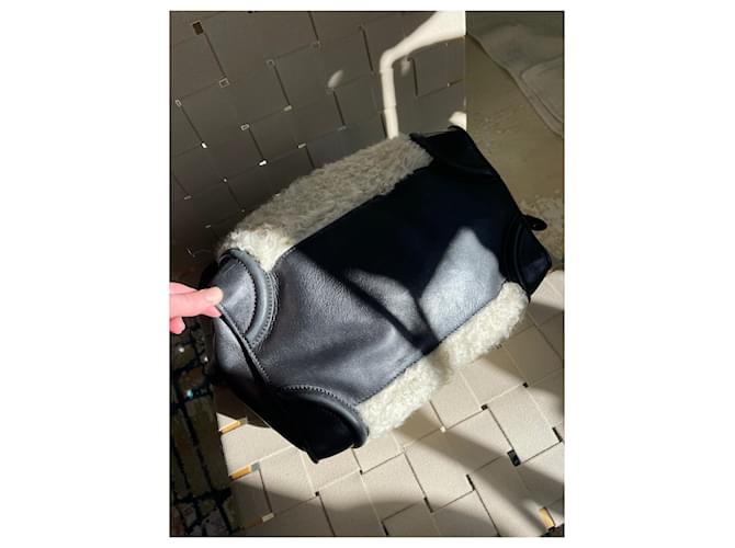 Céline Borsa da viaggio Celine in pelle e shearling Nero - vista 5