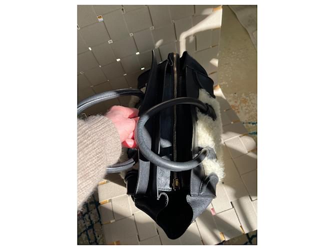 Céline Borsa da viaggio Celine in pelle e shearling Nero - vista 6