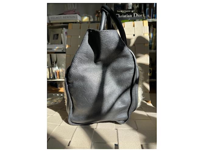 Céline Borsa da viaggio Celine in pelle e shearling Nero - vista 7