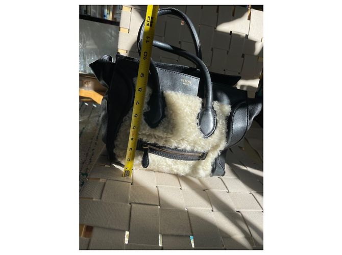 Céline Borsa da viaggio Celine in pelle e shearling Nero - vista 9
