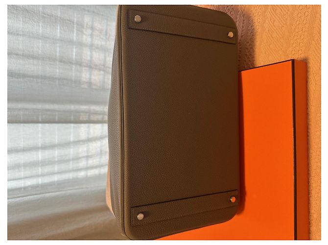 Haut à courroies Hermès Hermes haut a courroires 40 cm Grigio antracite - vista 3
