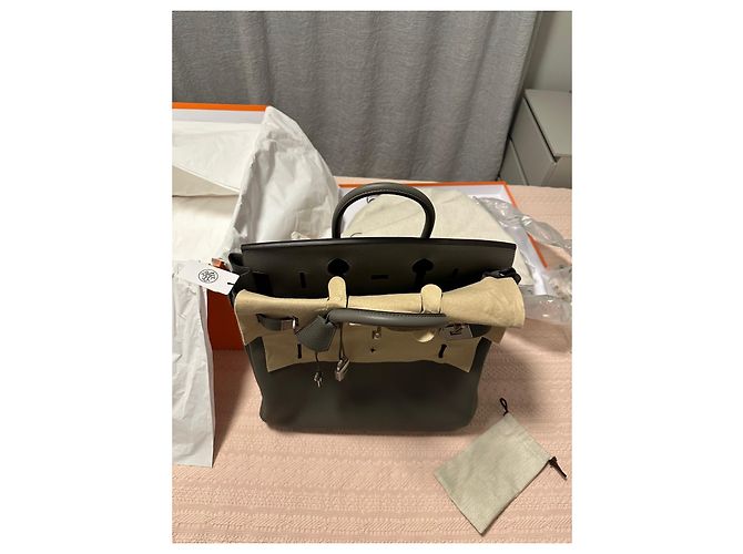 Haut à courroies Hermès Hermes haut a courroires 40 cm Grigio antracite - vista 4