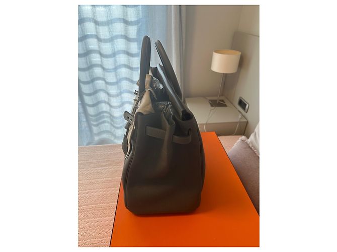 Haut à courroies Hermès Hermes haut a courroires 40 cm Grigio antracite - vista 5