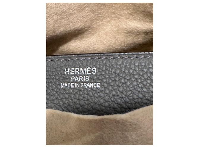 Haut à courroies Hermès Hermes haut a courroires 40 cm Grigio antracite - vista 7