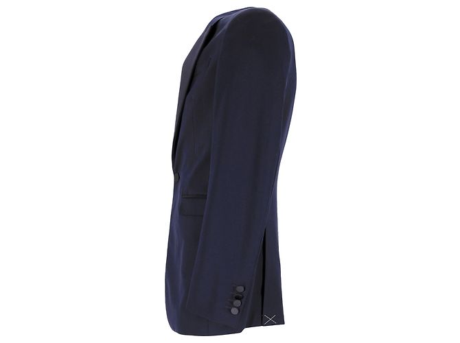 Burberry-Smokingjacke aus marineblauer Schurwolle - Ansicht 2
