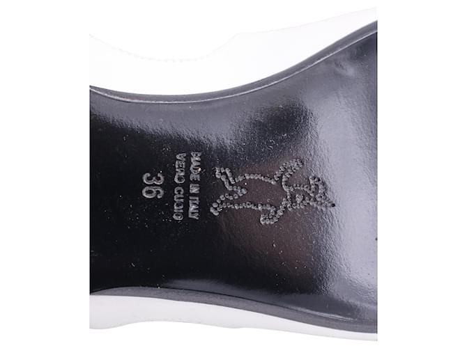 Oxford stringate a pois Marni in pelle bianca e argento - vista 6