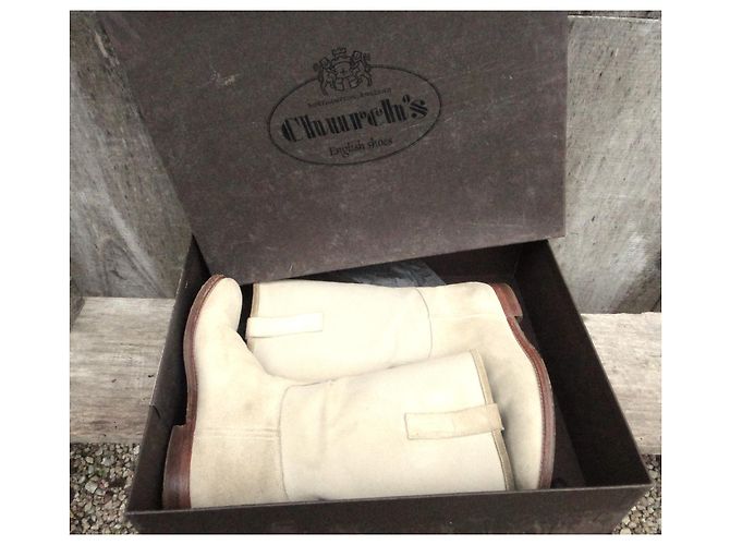 Church's mid-high canvas & leather boots 38,5 Cream - view 2