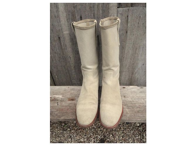 Church's mid-high canvas & leather boots 38,5 Cream - view 4