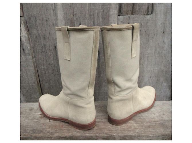 Church's mid-high canvas & leather boots 38,5 Cream - view 5