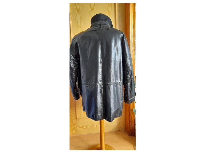 Giacca in pelle nera Gianfranco Ferré uomo XL Nero - vista 15