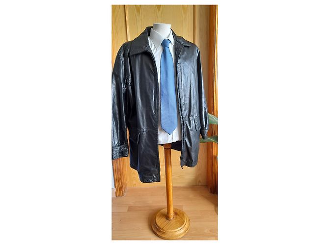 Giacca in pelle nera Gianfranco Ferré uomo XL Nero - vista 5