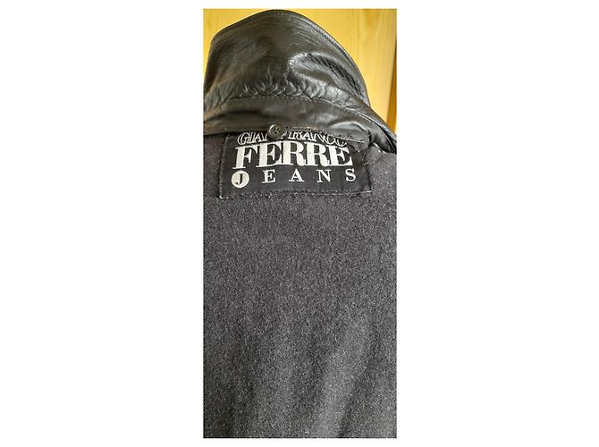 Giacca in pelle nera Gianfranco Ferré uomo XL Nero - vista 7