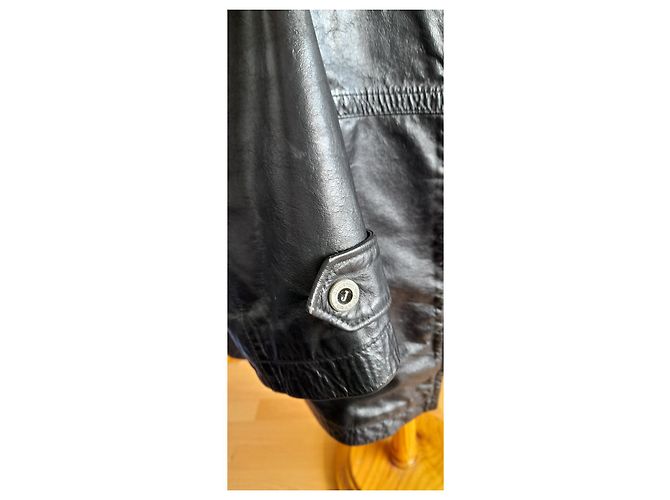 Giacca in pelle nera Gianfranco Ferré uomo XL Nero - vista 8