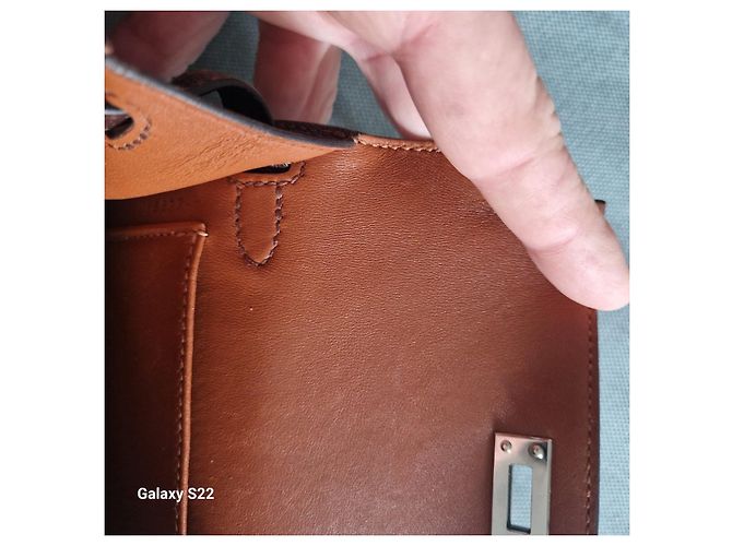 Borsa a mano Hermès Kelly Mini II in pelle marrone - vista 4