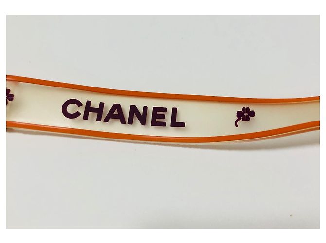 Chanel Logo Trefles Caoutcholic Gummigürtel Kamelien Mehrfarben - Ansicht 16