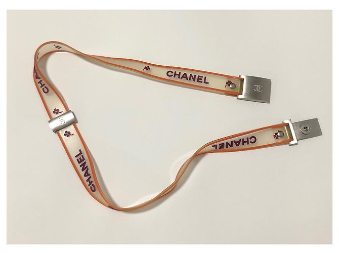 Chanel Logo Trefles Caoutcholic Gummigürtel Kamelien Mehrfarben - Ansicht 4