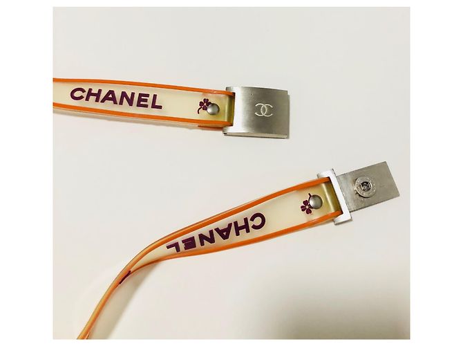 Chanel Logo Trefles Caoutcholic Gummigürtel Kamelien Mehrfarben - Ansicht 7