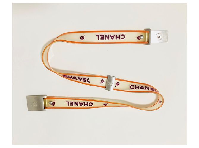 Chanel Logo Trefles Caoutcholic Gummigürtel Kamelien Mehrfarben - Ansicht 8