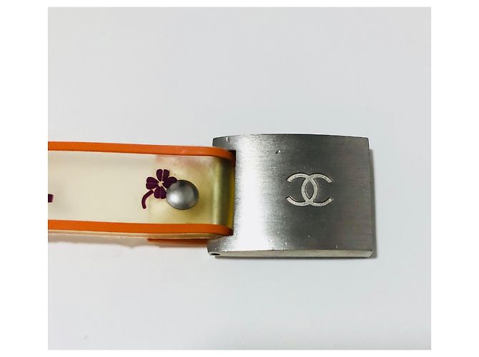 Chanel Logo Trefles Caoutcholic Gummigürtel Kamelien Mehrfarben - Ansicht 9