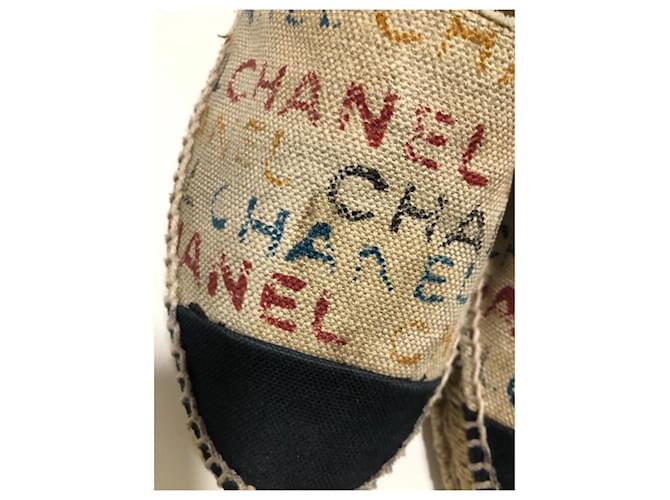 Espadrillas Chanel logo graffiti multicolore - vista 18