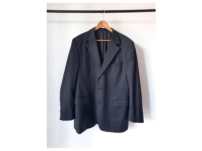 Gianni Versace Couture abito vintage da uomo in lana nero - vista 2