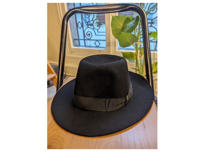 Berretto Borsalino Alessandria Nero in Pelo di Coniglio - vista 2