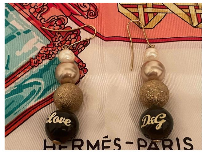 Orecchini DOLCE & GABBANA con perle oro nere bianche D'oro - vista 2