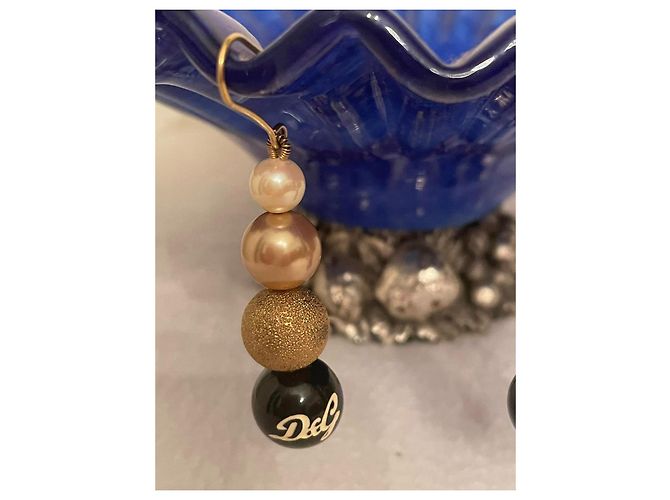 Orecchini DOLCE & GABBANA con perle oro nere bianche D'oro - vista 6