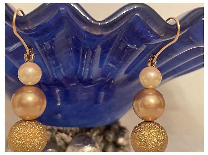 Orecchini DOLCE & GABBANA con perle oro nere bianche D'oro - vista 7