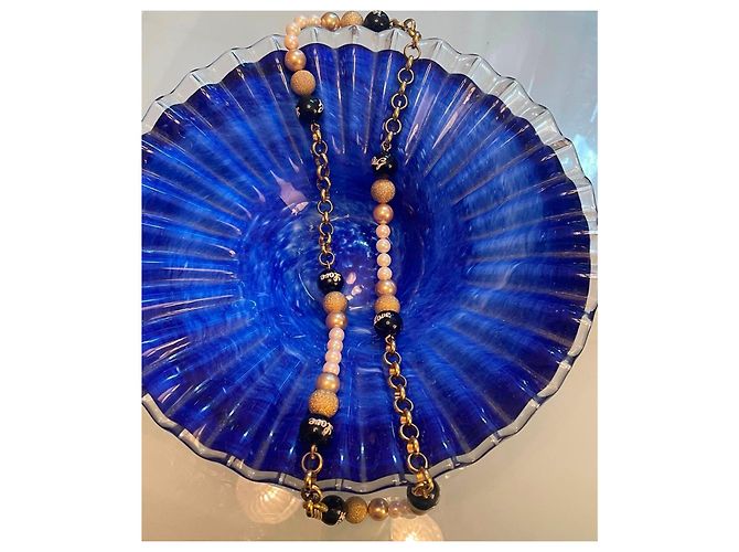 Collana DOLCE & GABBANA in acciaio dorato con perle bianche, oro e nere D'oro - vista 5