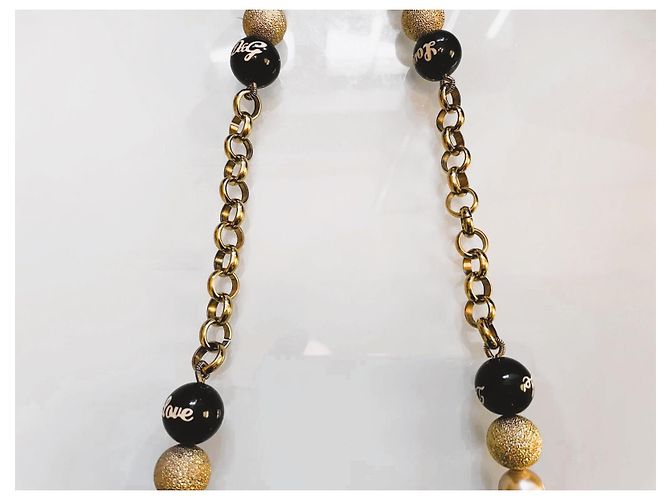 Magnifica parure DOLCE & GABBANA acciaio dorato con perle bianche, oro e nere co D'oro - vista 11