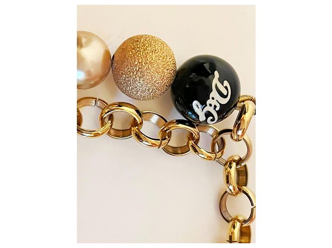 Magnifica parure DOLCE & GABBANA acciaio dorato con perle bianche, oro e nere co D'oro - vista 7