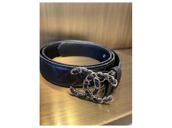 Chanel Cinturones Negro Hardware de plata - vista 2