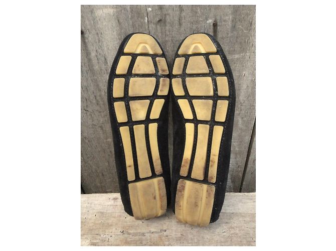 Mocassini Gucci Neri in Pelle Scamosciata 36,5 FR Nero - vista 3