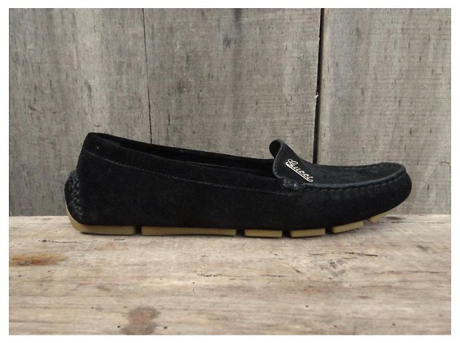 Mocassini Gucci Neri in Pelle Scamosciata 36,5 FR Nero - vista 4